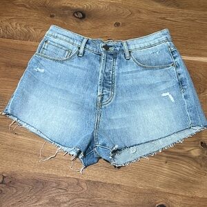 NWT Fidelity Harley Max High Relaxed Blue Denim Short Size 27 Reg. $190